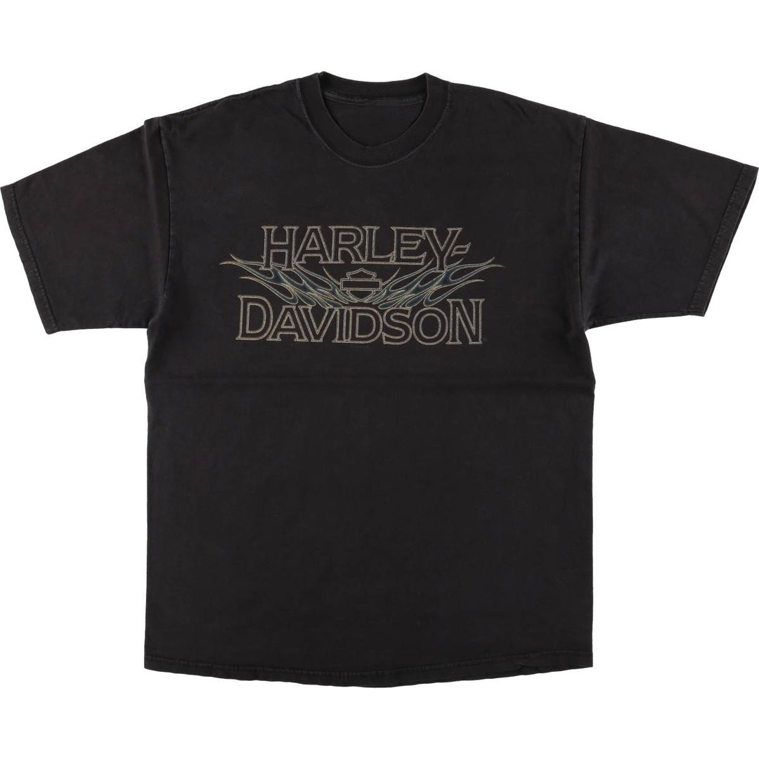 00'S Harley-Davidson Motorcycle Bike T-shirt Men's XL size unclear black type Vintage Second Hand