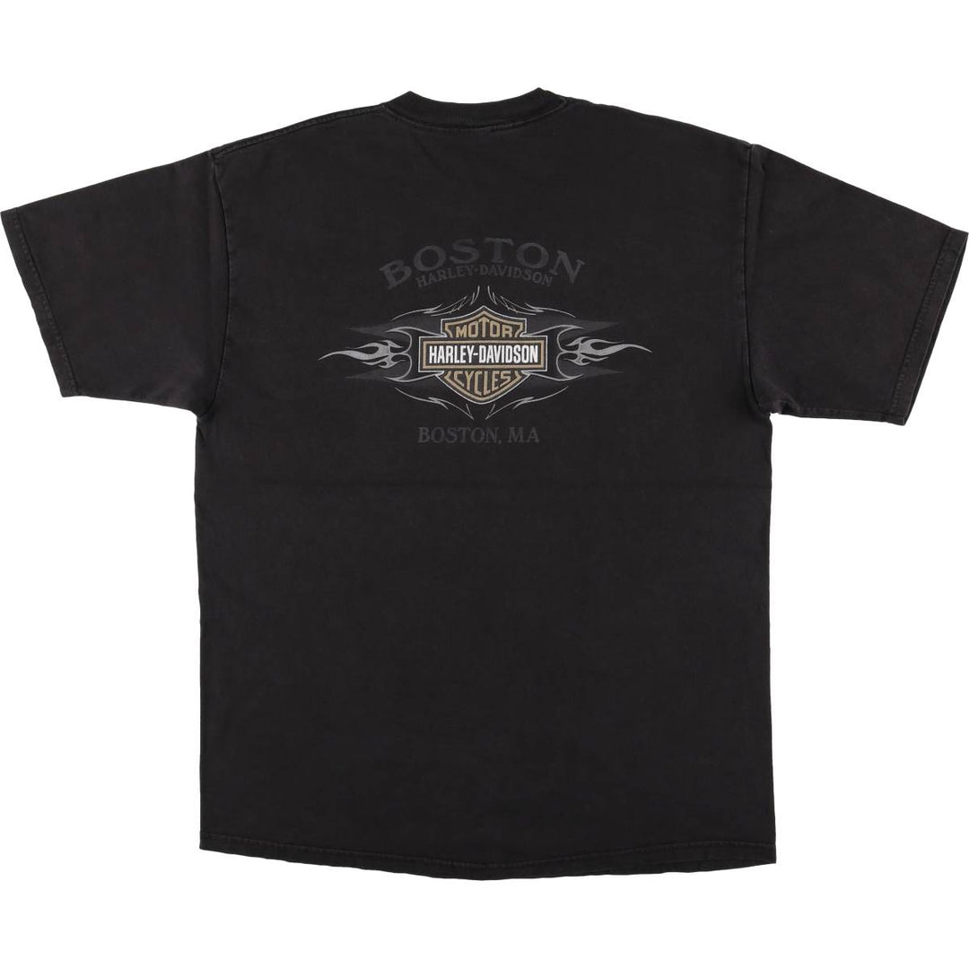 00'S Harley-Davidson Motorcycle Bike T-shirt Men's XL size unclear black type Vintage Second Hand