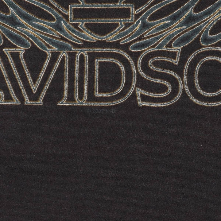 00'S Harley-Davidson Motorcycle Bike T-shirt Men's XL size unclear black type Vintage Second Hand