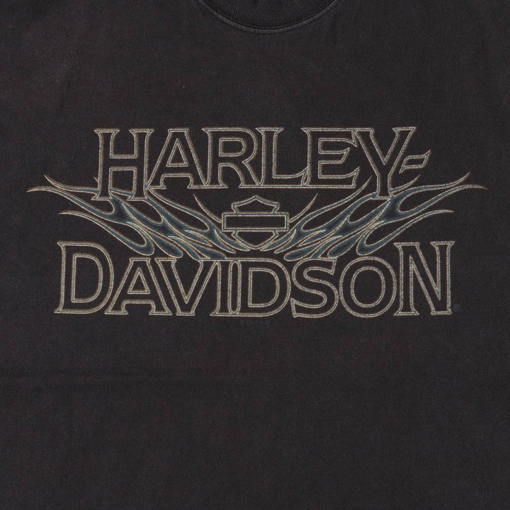 00'S Harley-Davidson Motorcycle Bike T-shirt Men's XL size unclear black type Vintage Second Hand