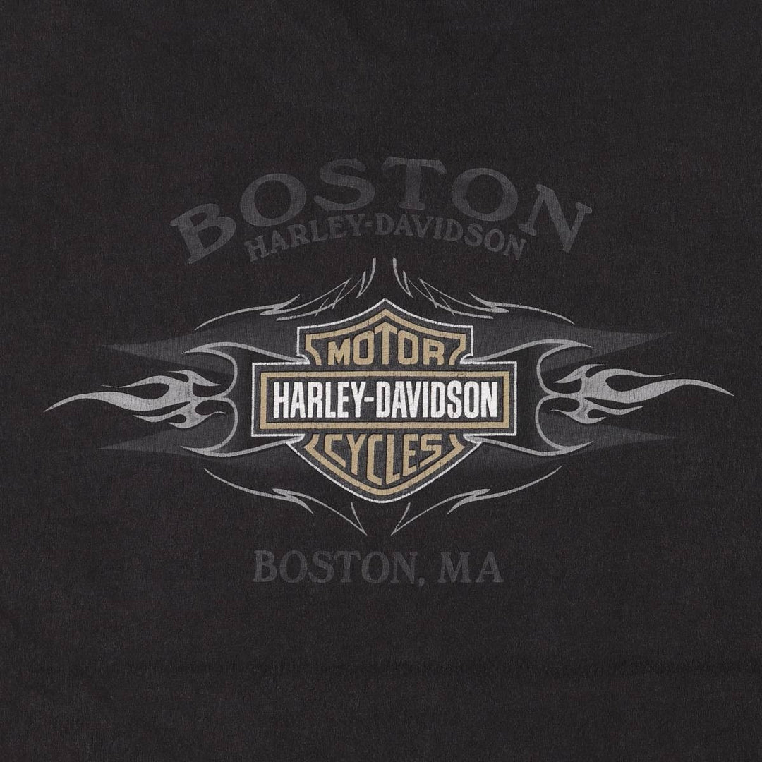00'S Harley-Davidson Motorcycle Bike T-shirt Men's XL size unclear black type Vintage Second Hand