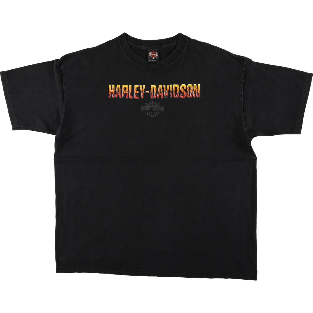00'S Harley-Davidson Motorcycle Bike T-shirt Made in USA Men's XL cotton black type Vintage Second Hand