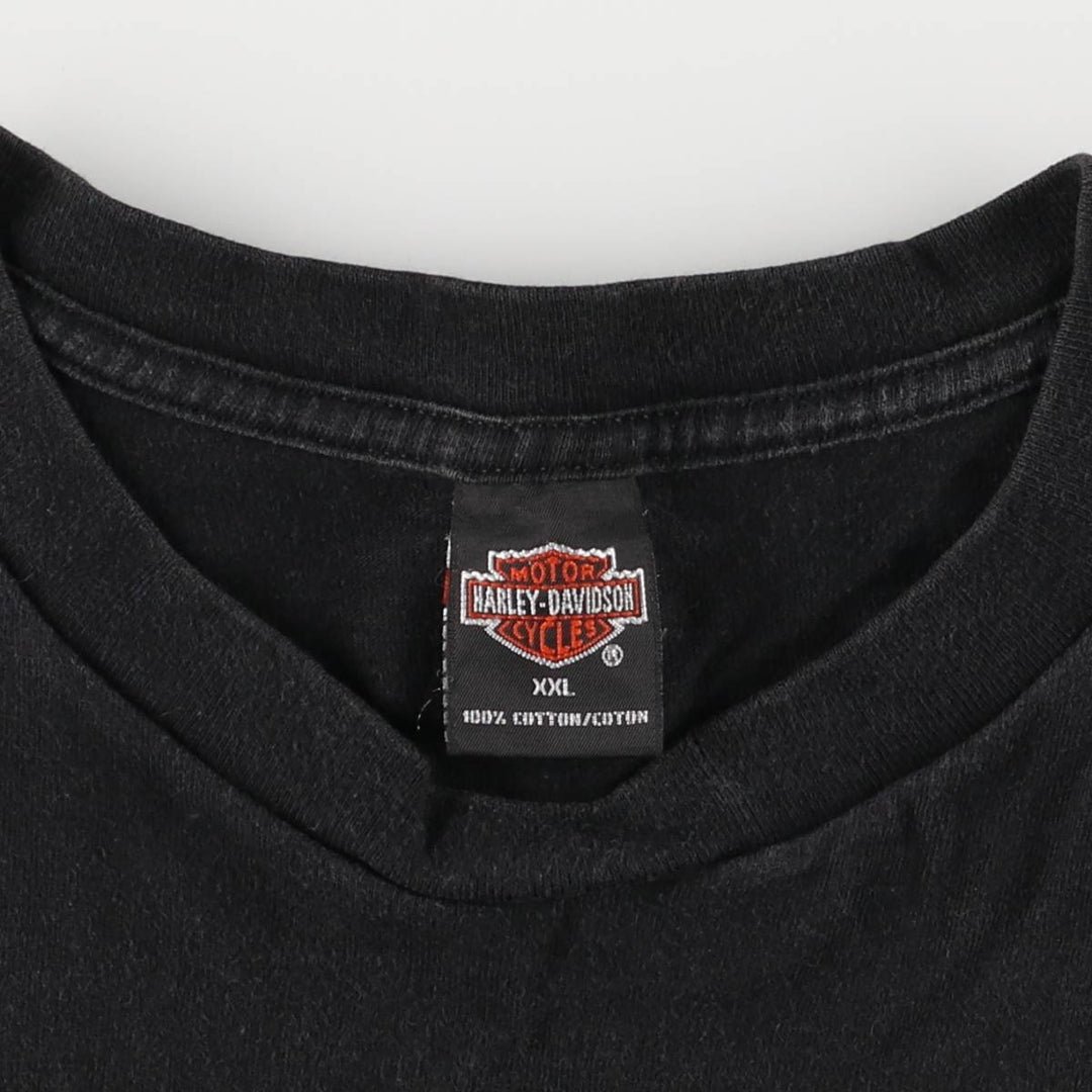 00'S Harley-Davidson Motorcycle Bike T-shirt Made in USA Men's XL cotton black type Vintage Second Hand