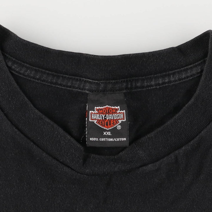 00'S Harley-Davidson Motorcycle Bike T-shirt Made in USA Men's XL cotton black type Vintage Second Hand