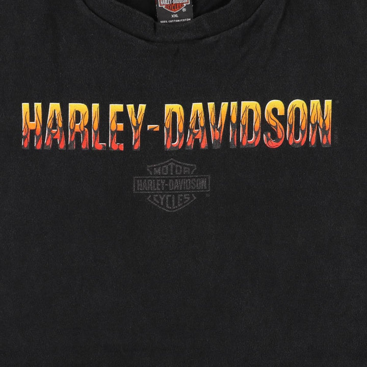 00'S Harley-Davidson Motorcycle Bike T-shirt Made in USA Men's XL cotton black type Vintage Second Hand