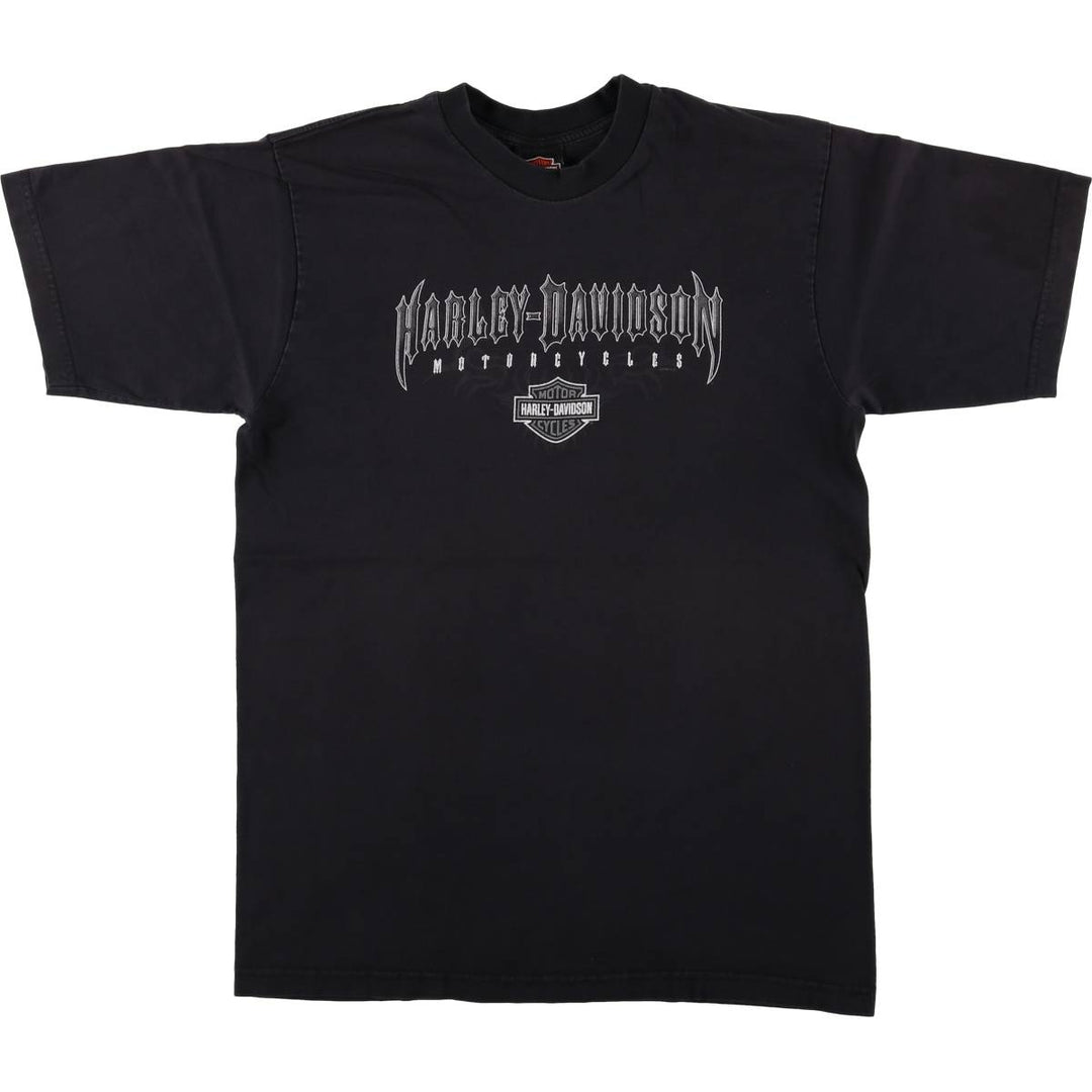 00'S Harley-Davidson Motorcycle Bike T-shirt Made in USA Men's L size cotton black type Vintage Second Hand