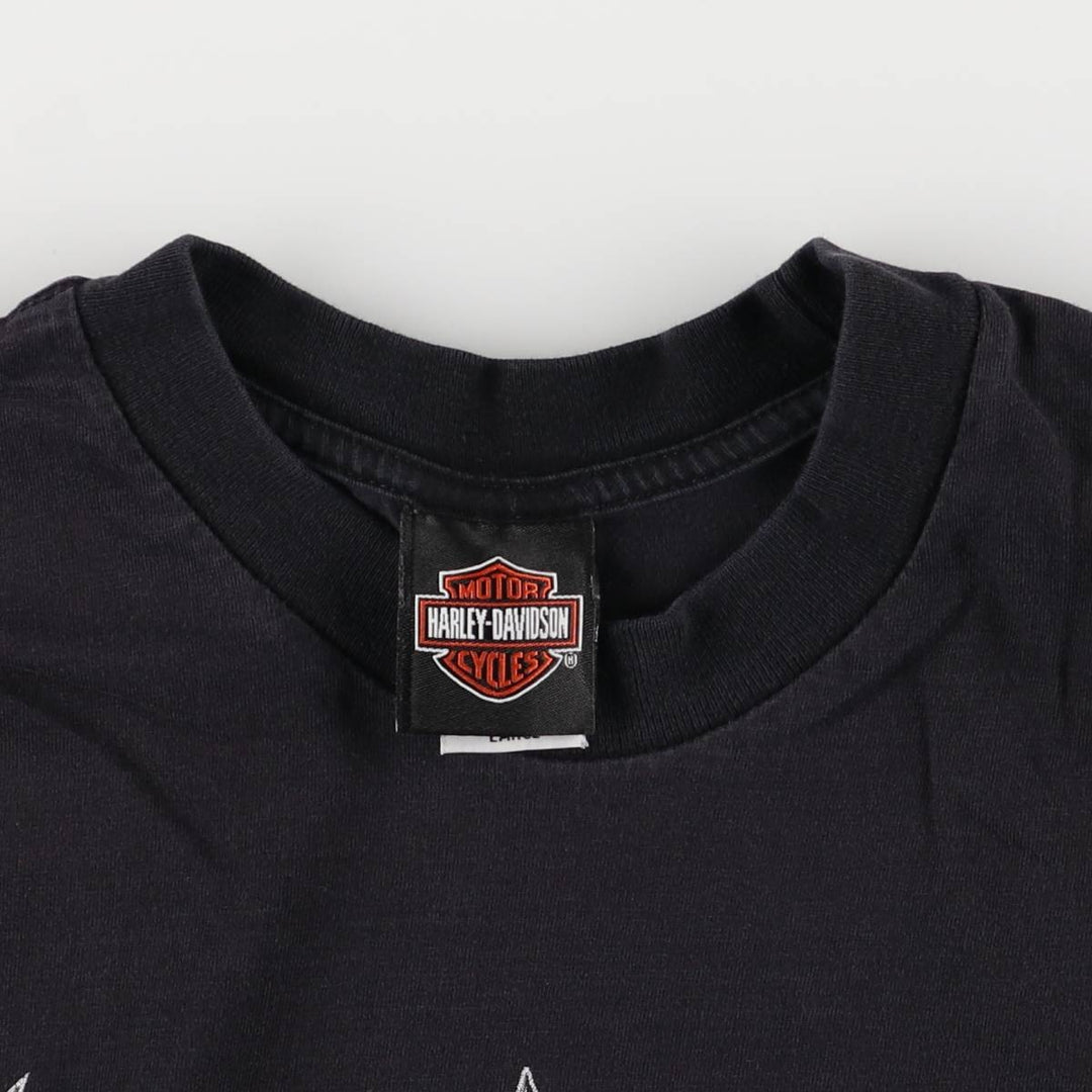 00'S Harley-Davidson Motorcycle Bike T-shirt Made in USA Men's L size cotton black type Vintage Second Hand