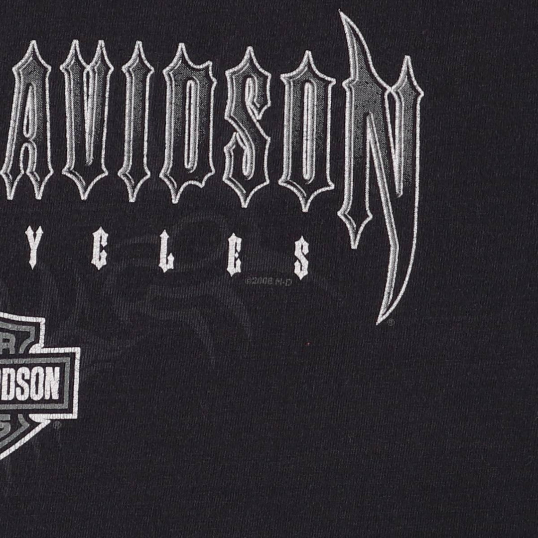 00'S Harley-Davidson Motorcycle Bike T-shirt Made in USA Men's L size cotton black type Vintage Second Hand