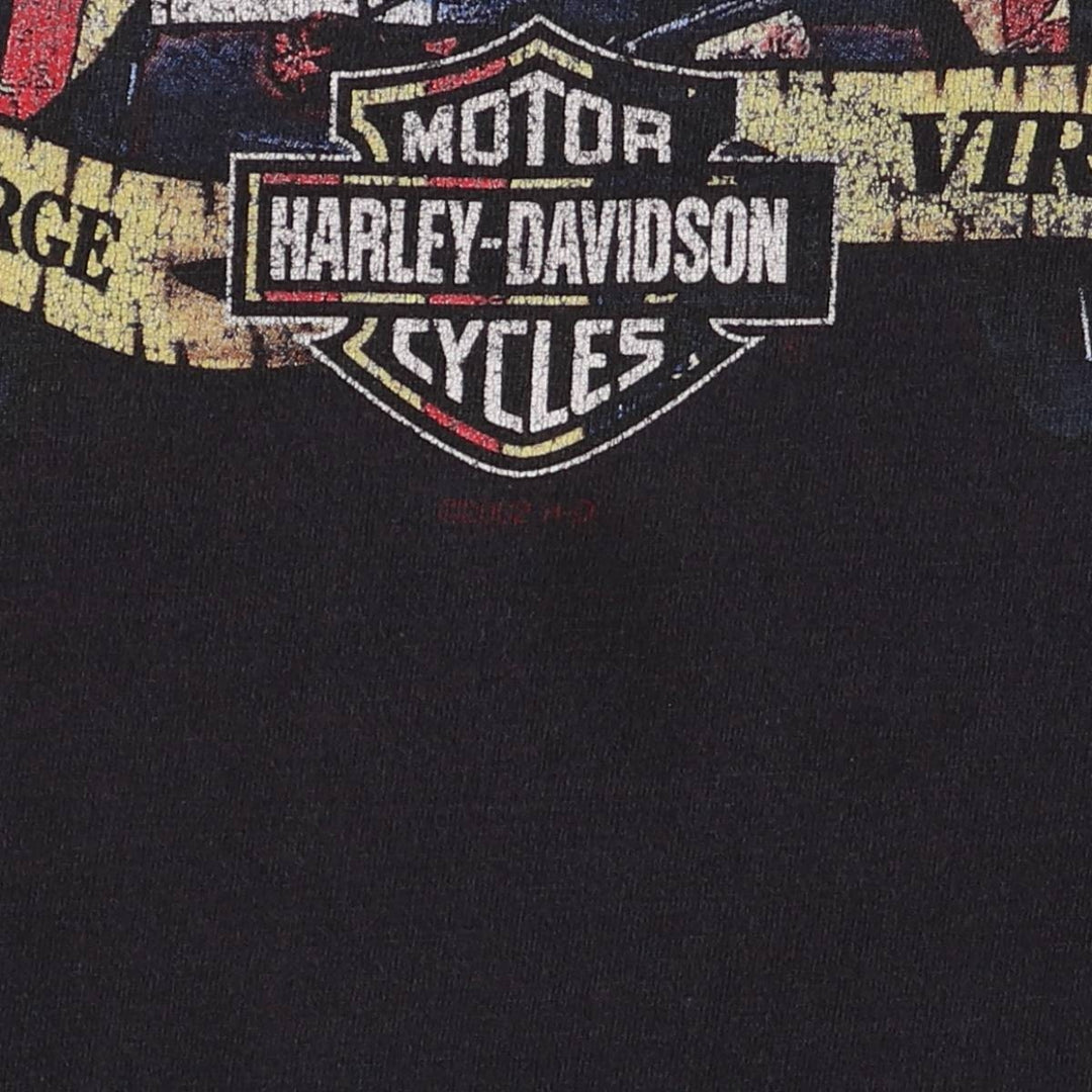 00'S Harley-Davidson Motorcycle Bike T-shirt Made in USA Men's L size cotton black type Vintage Second Hand