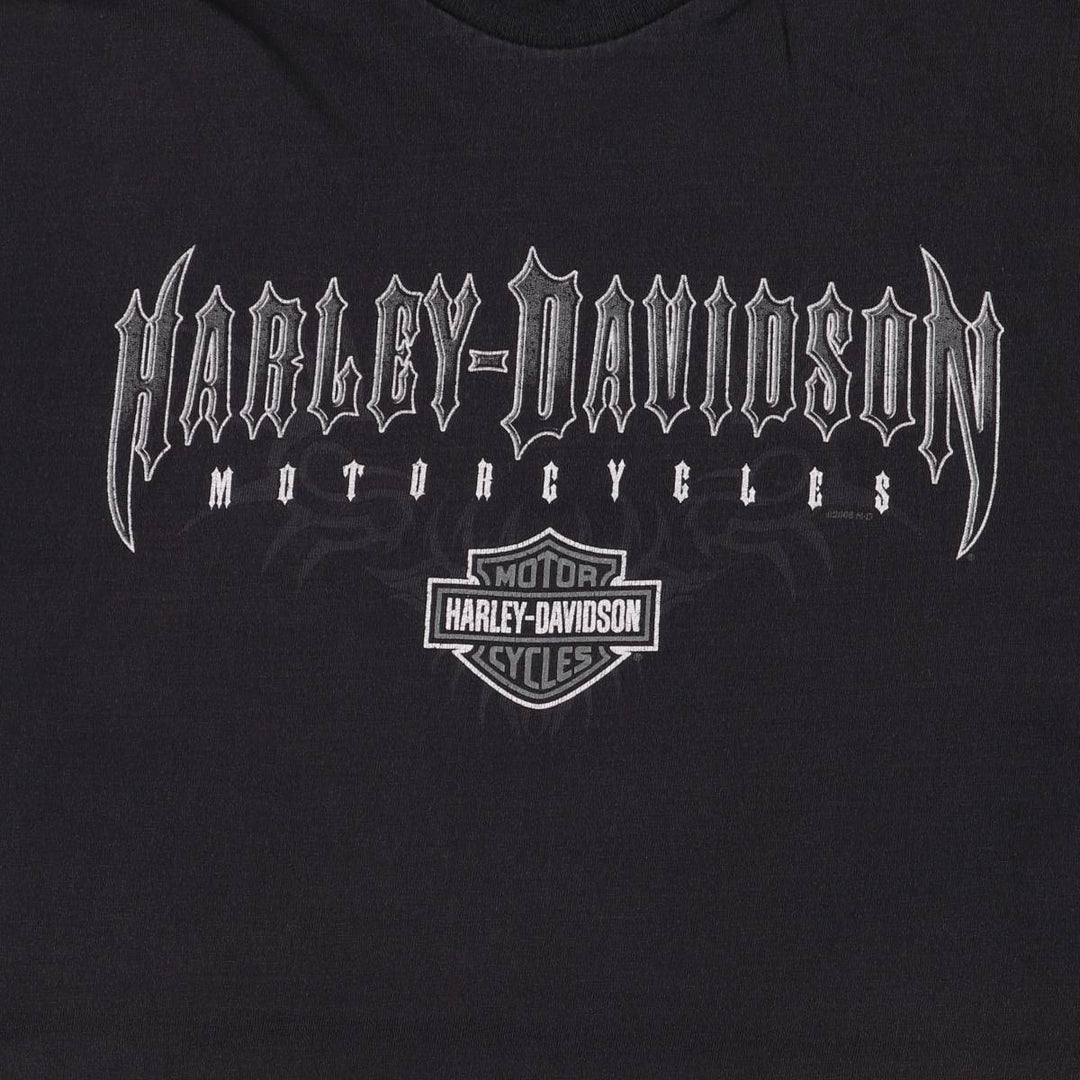00'S Harley-Davidson Motorcycle Bike T-shirt Made in USA Men's L size cotton black type Vintage Second Hand