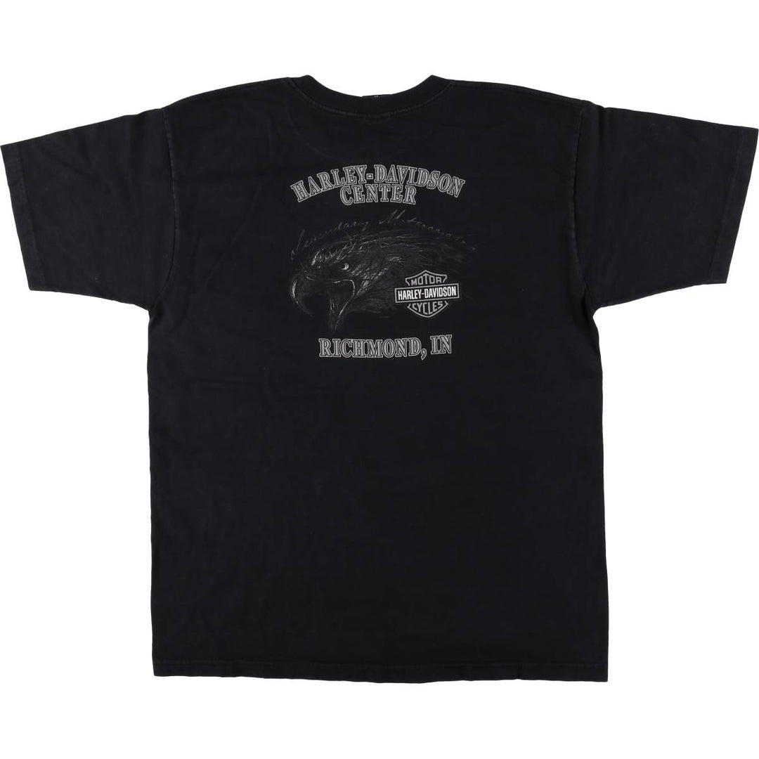 2000'S Harley-Davidson Eagle/Skull Motorcycle T-Shirt, Made in USA, Men's XXL cotton black type Vintage Second Hand