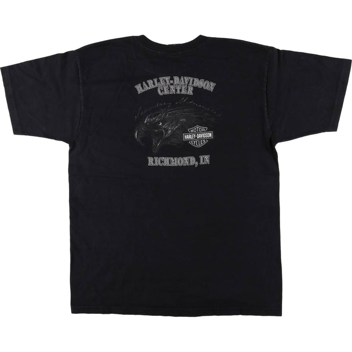 2000'S Harley-Davidson Eagle/Skull Motorcycle T-Shirt, Made in USA, Men's XXL cotton black type Vintage Second Hand