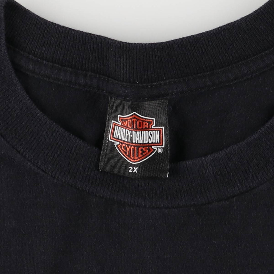 2000'S Harley-Davidson Eagle/Skull Motorcycle T-Shirt, Made in USA, Men's XXL cotton black type Vintage Second Hand