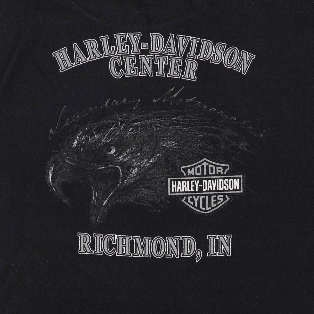 2000'S Harley-Davidson Eagle/Skull Motorcycle T-Shirt, Made in USA, Men's XXL cotton black type Vintage Second Hand