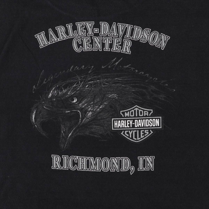 2000'S Harley-Davidson Eagle/Skull Motorcycle T-Shirt, Made in USA, Men's XXL cotton black type Vintage Second Hand