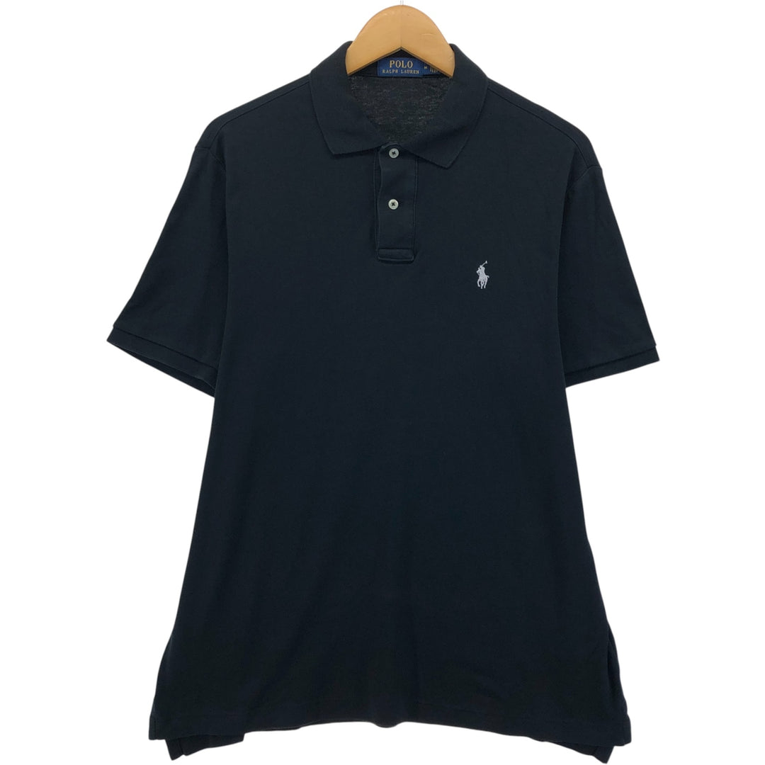 Ralph Lauren POLO RALPH LAUREN short sleeve polo shirt, men's size M cotton black type Vintage Second Hand