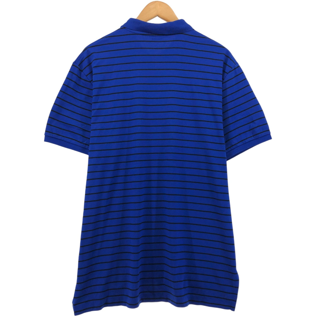 Ralph Lauren POLO RALPH LAUREN PIMA SOFT TOUCH short sleeve striped polo shirt men's XL size cotton blue type Vintage Second Hand