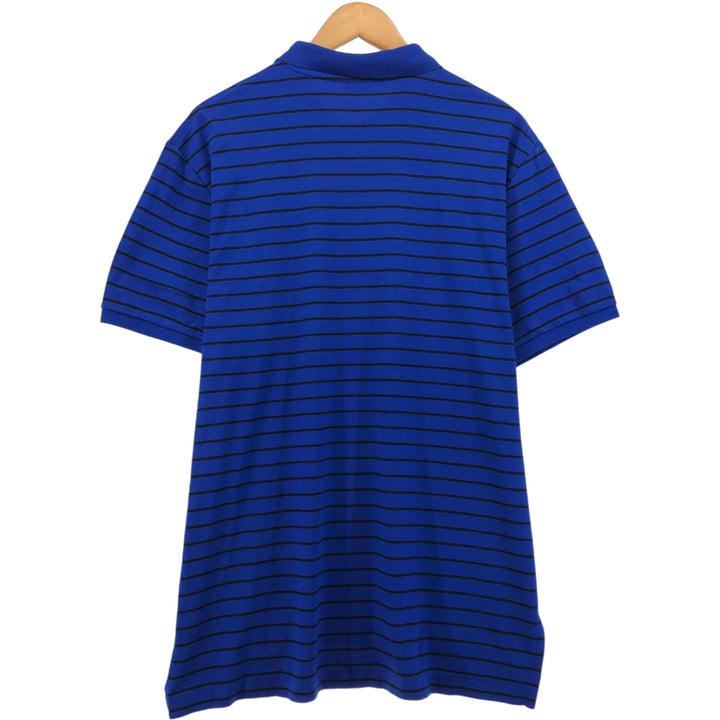 Ralph Lauren POLO RALPH LAUREN PIMA SOFT TOUCH short sleeve striped polo shirt men's XL size cotton blue type Vintage Second Hand