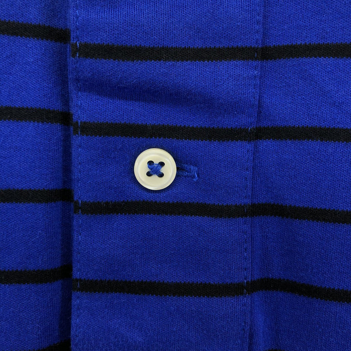 Ralph Lauren POLO RALPH LAUREN PIMA SOFT TOUCH short sleeve striped polo shirt men's XL size cotton blue type Vintage Second Hand