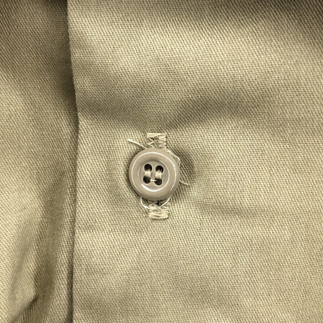 90'S Key Eagle Pattern Short Sleeve Work Shirt, Made in USA, Men's Size L, Vintage polyester Beige type Vintage Second Hand