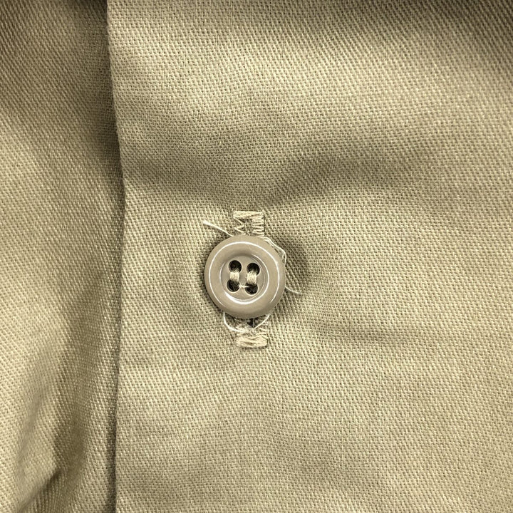 90'S Key Eagle Pattern Short Sleeve Work Shirt, Made in USA, Men's Size L, Vintage polyester Beige type Vintage Second Hand