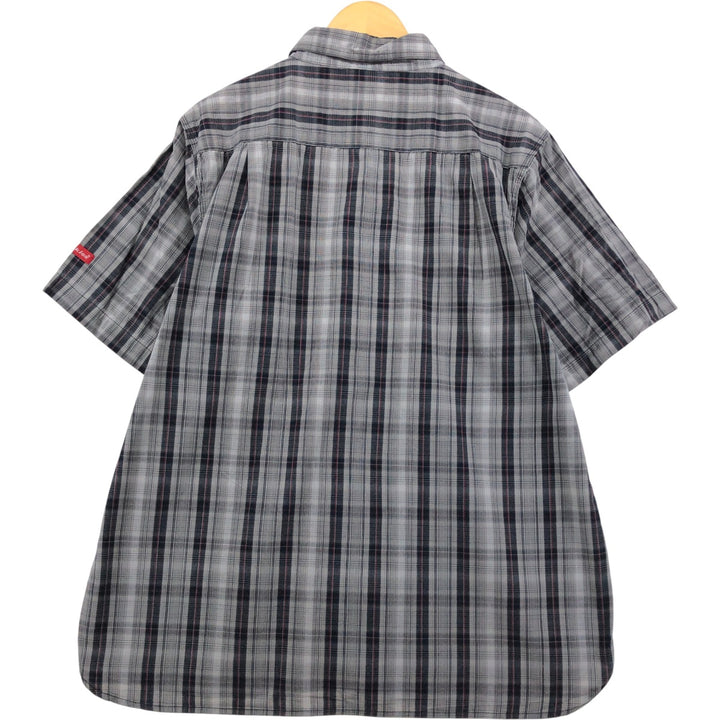 Dickies Check Pattern Short Sleeve Work Shirt Men's XL cotton gray type Vintage Second Hand