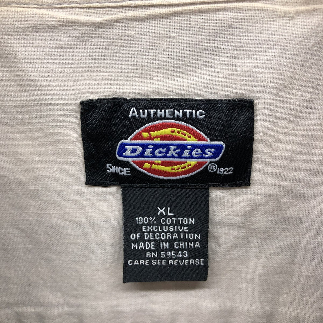 Dickies Check Pattern Short Sleeve Work Shirt Men's XL cotton gray type Vintage Second Hand