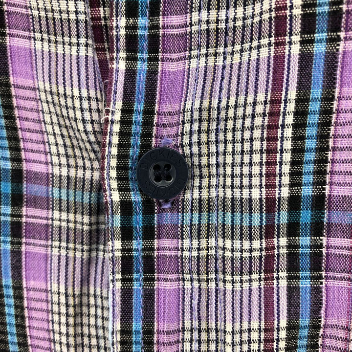 Dickies Tartan Check Short Sleeve Work Shirt, Men's Size XL cotton purple type Vintage Second Hand