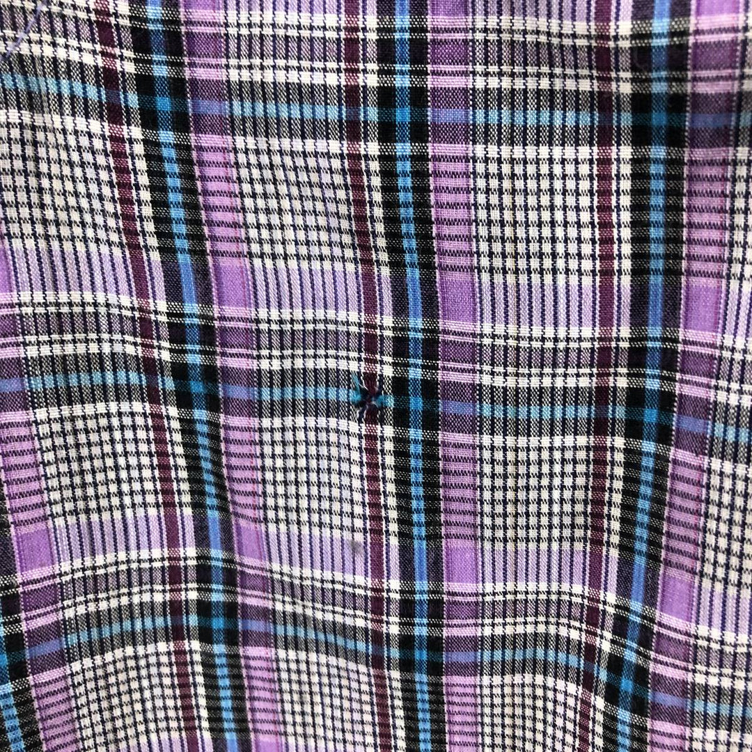 Dickies Tartan Check Short Sleeve Work Shirt, Men's Size XL cotton purple type Vintage Second Hand