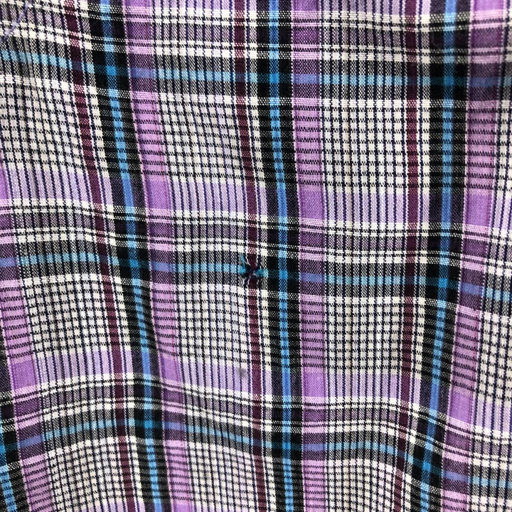 Dickies Tartan Check Short Sleeve Work Shirt, Men's Size XL cotton purple type Vintage Second Hand