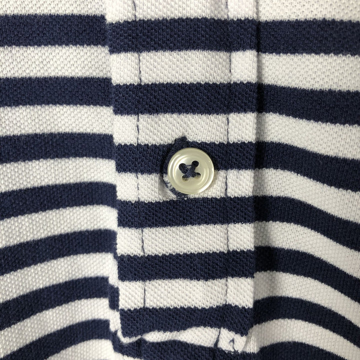 Ralph Lauren Polo Ralph Lauren FEATHERWEIGHT Short Sleeve Striped Polo Shirt Men's XL cotton white type Vintage Second Hand