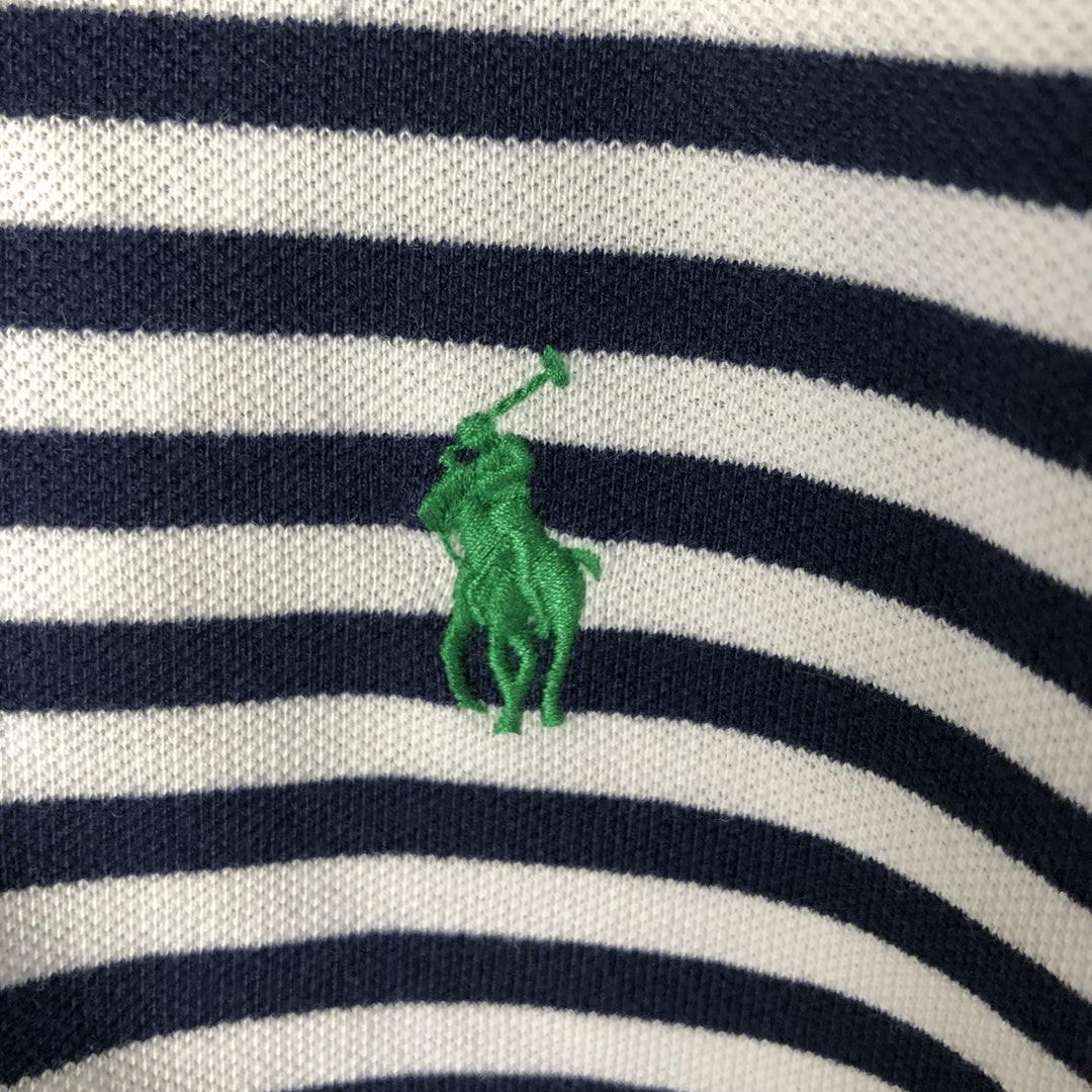 Ralph Lauren Polo Ralph Lauren FEATHERWEIGHT Short Sleeve Striped Polo Shirt Men's XL cotton white type Vintage Second Hand