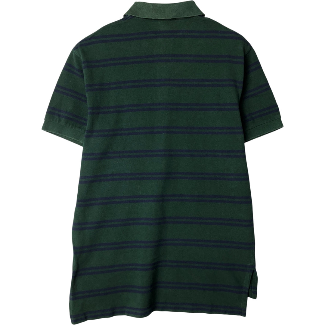 Ralph Lauren POLO by Ralph Lauren short sleeve striped polo shirt, men's size M cotton Green type dark green Vintage Second Hand