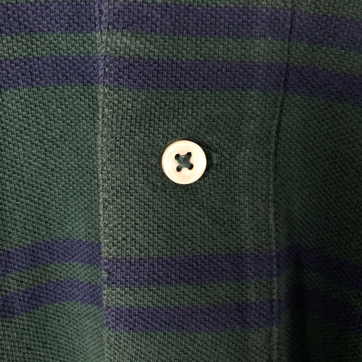 Ralph Lauren POLO by Ralph Lauren short sleeve striped polo shirt, men's size M cotton Green type dark green Vintage Second Hand