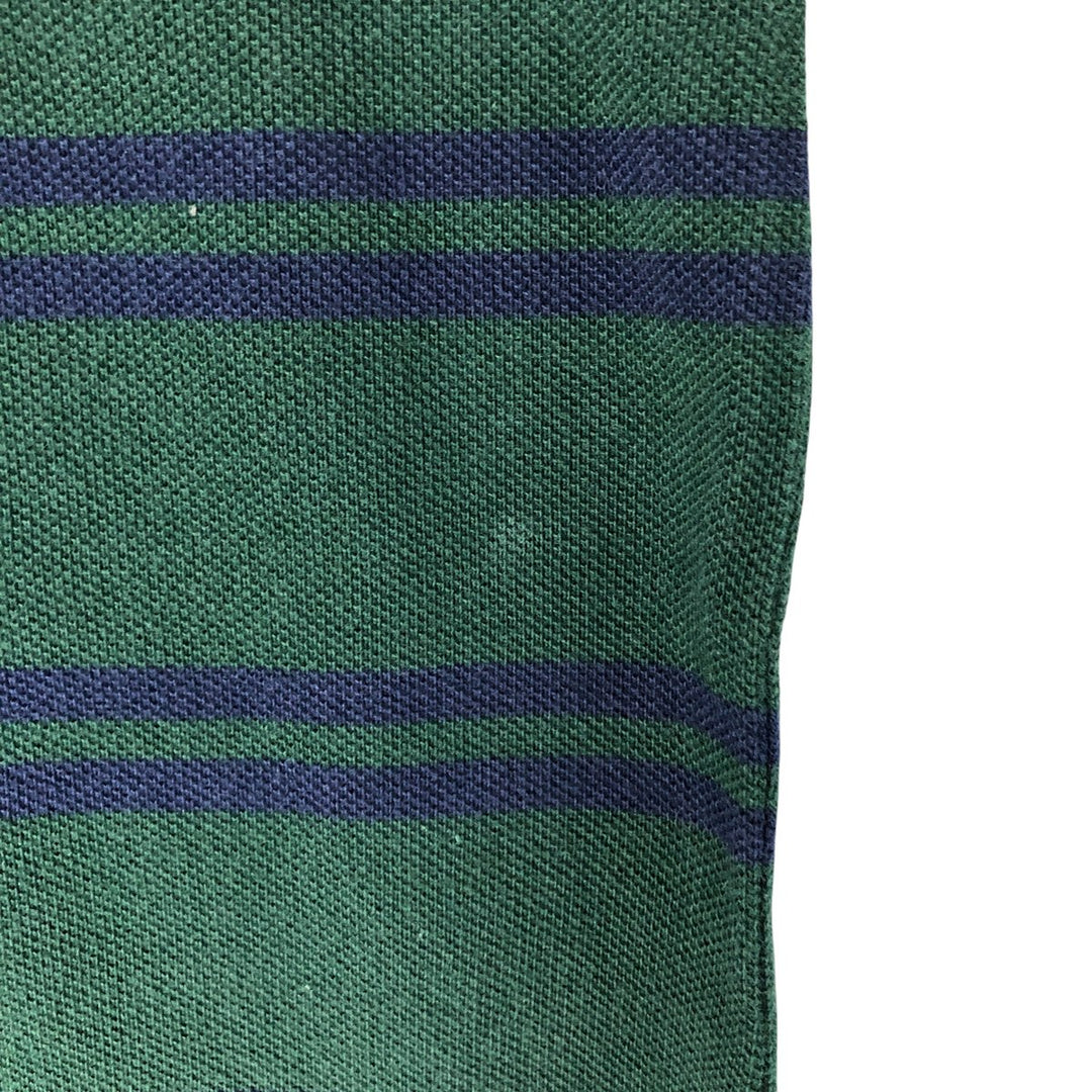 Ralph Lauren POLO by Ralph Lauren short sleeve striped polo shirt, men's size M cotton Green type dark green Vintage Second Hand