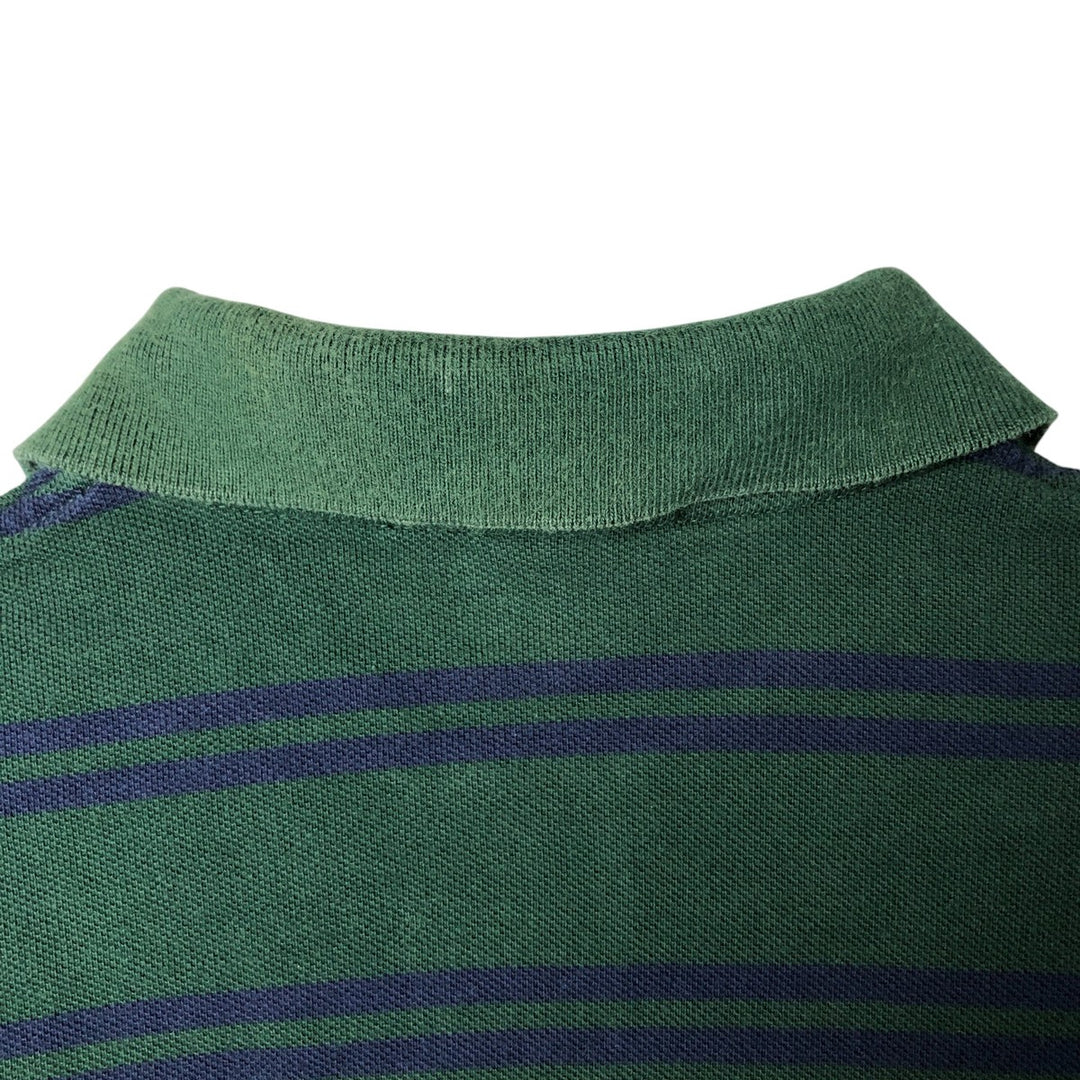 Ralph Lauren POLO by Ralph Lauren short sleeve striped polo shirt, men's size M cotton Green type dark green Vintage Second Hand