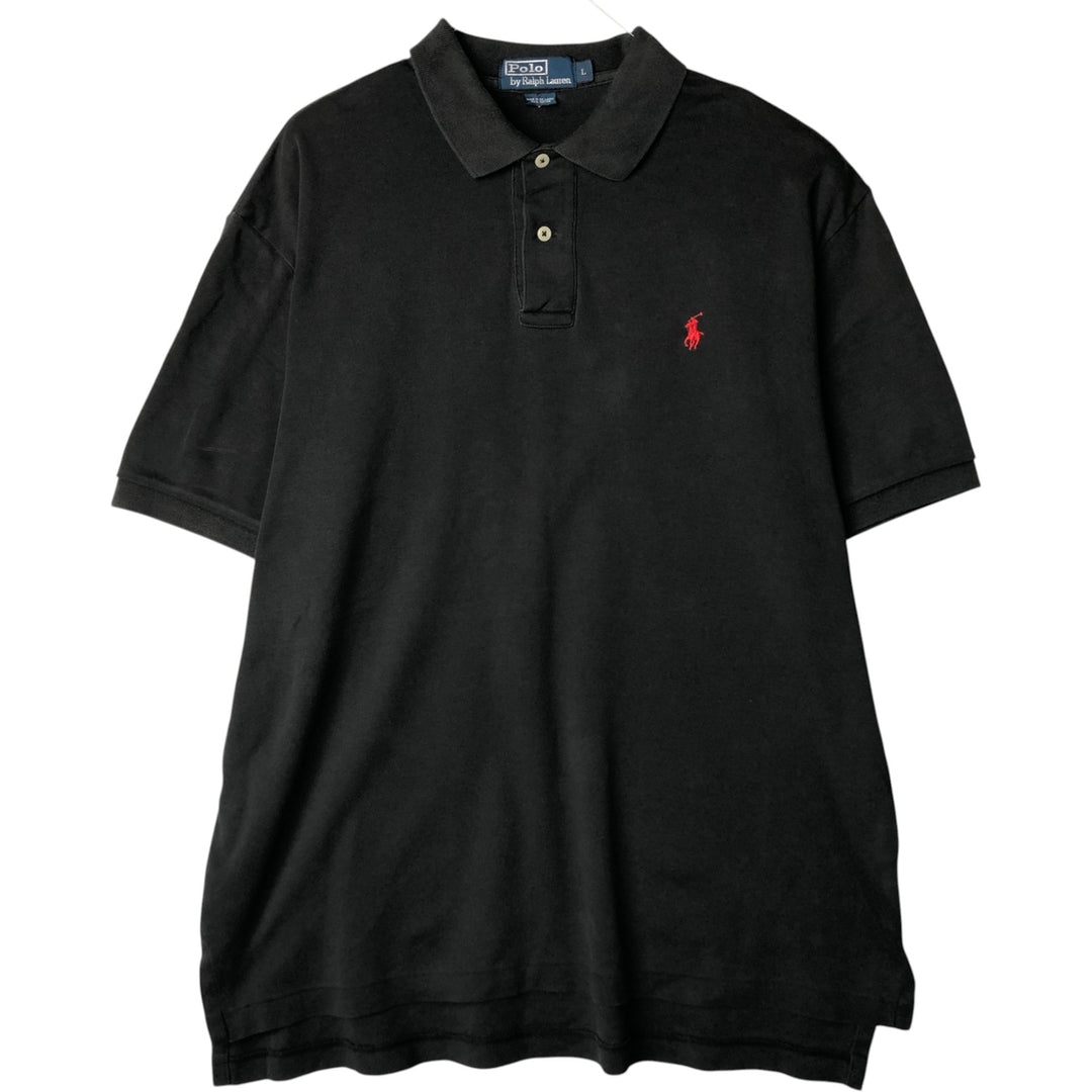 Ralph Lauren POLO by Ralph Lauren short sleeve polo shirt, men's size L cotton black type Vintage Second Hand