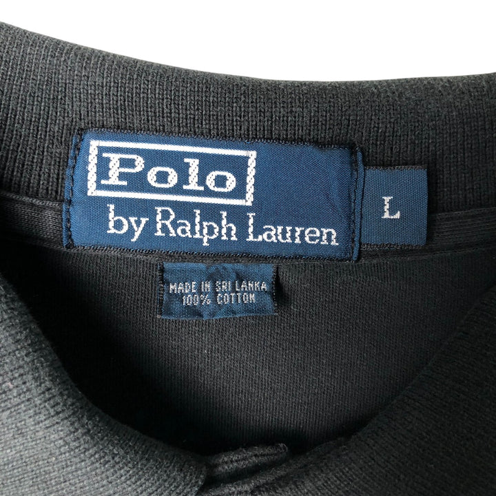 Ralph Lauren POLO by Ralph Lauren short sleeve polo shirt, men's size L cotton black type Vintage Second Hand
