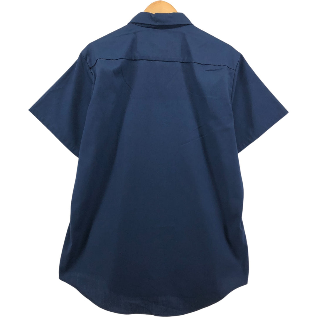 Vintage 1970'S Big Mac JC Penney short-sleeved work shirt, size L, men's polyester navy blue type Vintage Second Hand