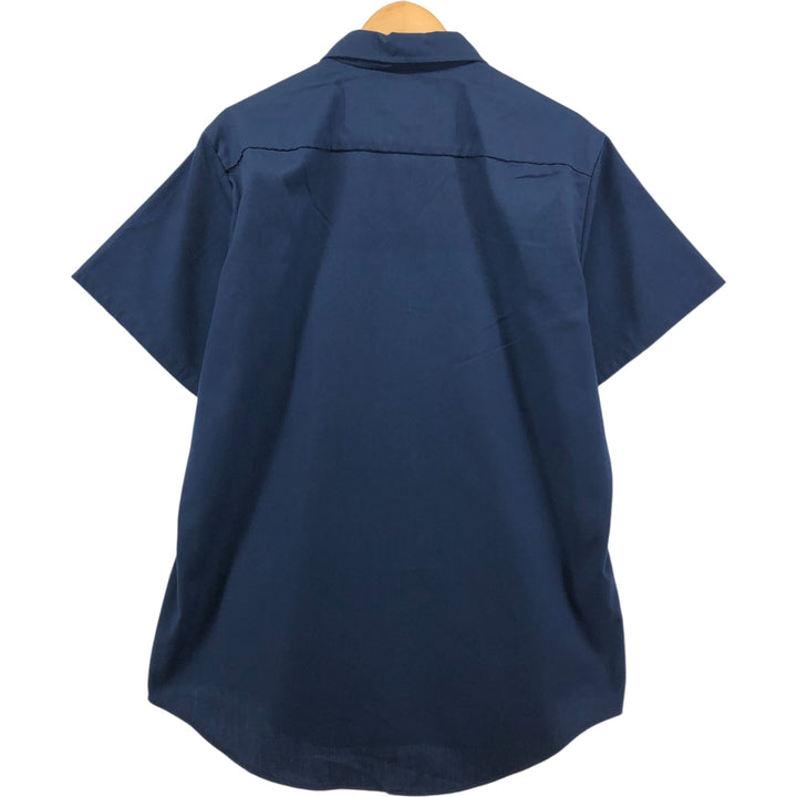 Vintage 1970'S Big Mac JC Penney short-sleeved work shirt, size L, men's polyester navy blue type Vintage Second Hand