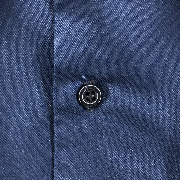 Vintage 1970'S Big Mac JC Penney short-sleeved work shirt, size L, men's polyester navy blue type Vintage Second Hand