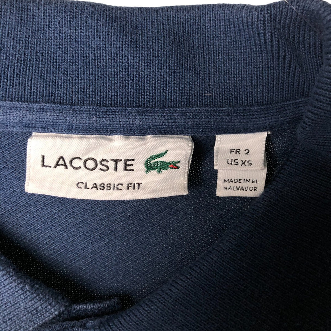 Lacoste Classic Fit short-sleeved polo shirt, men's size XS cotton navy blue type Vintage Second Hand