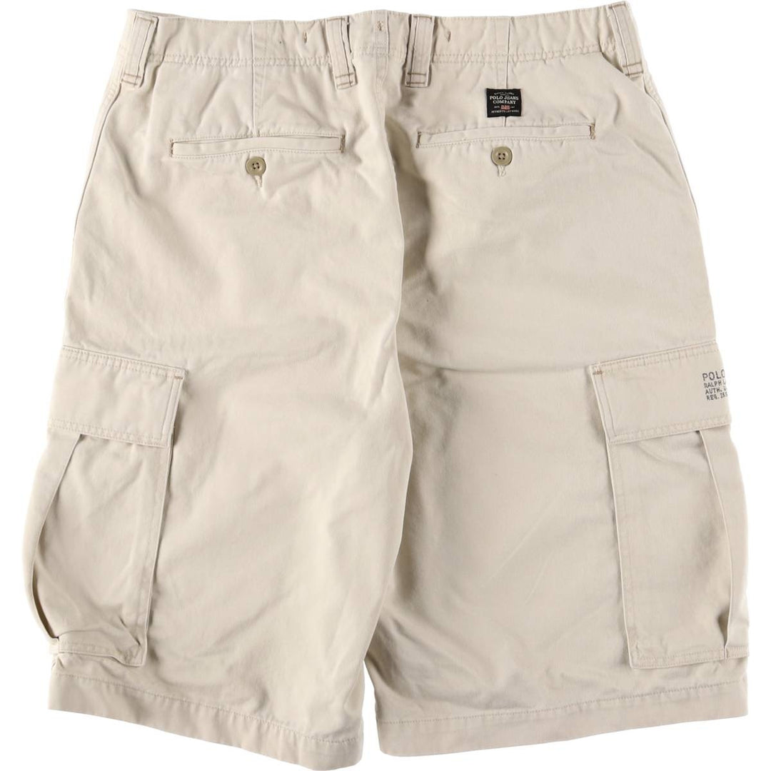 2000'S Ralph Lauren Polo Jeans Company cargo shorts, men's size W37 cotton ivory Vintage Second Hand