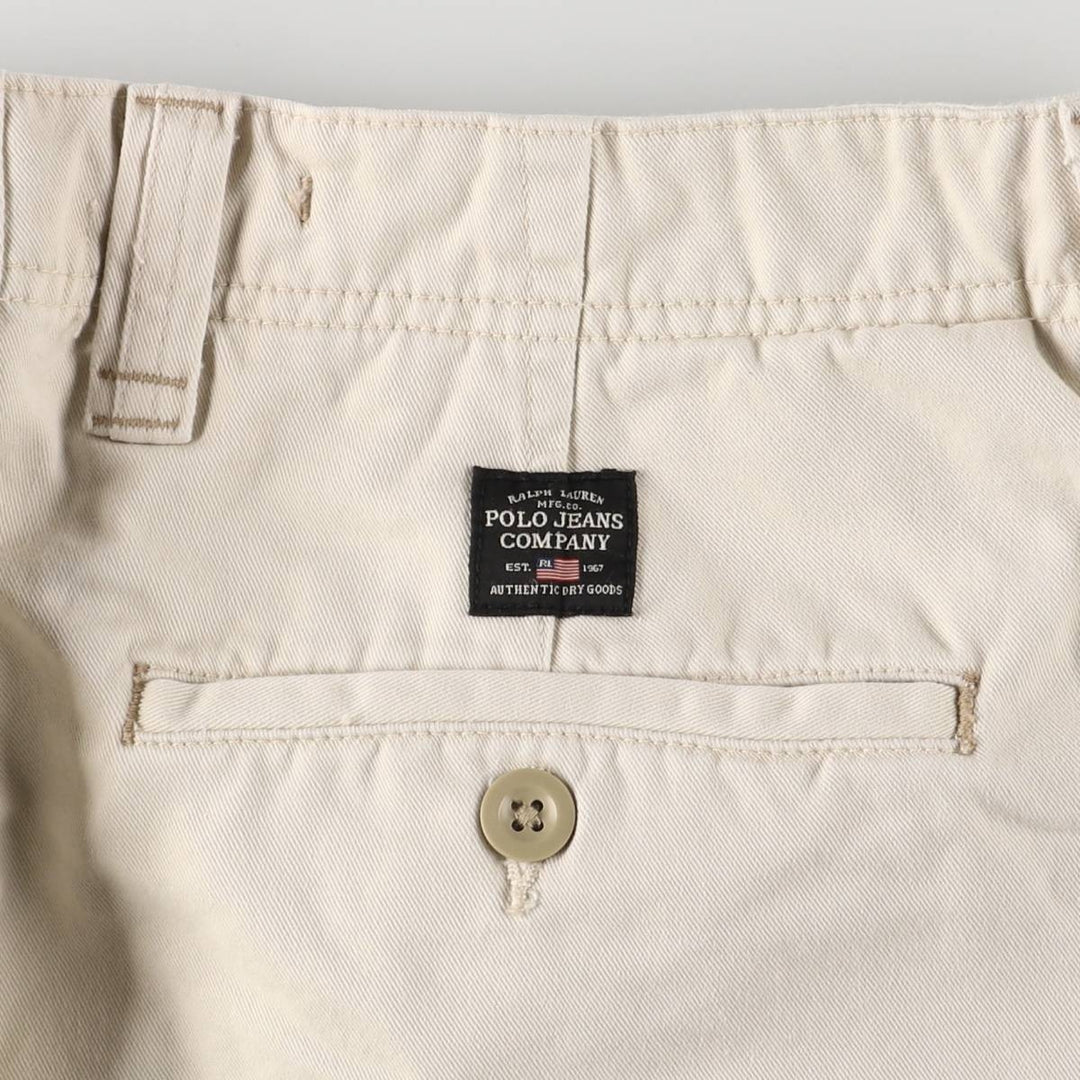 2000'S Ralph Lauren Polo Jeans Company cargo shorts, men's size W37 cotton ivory Vintage Second Hand