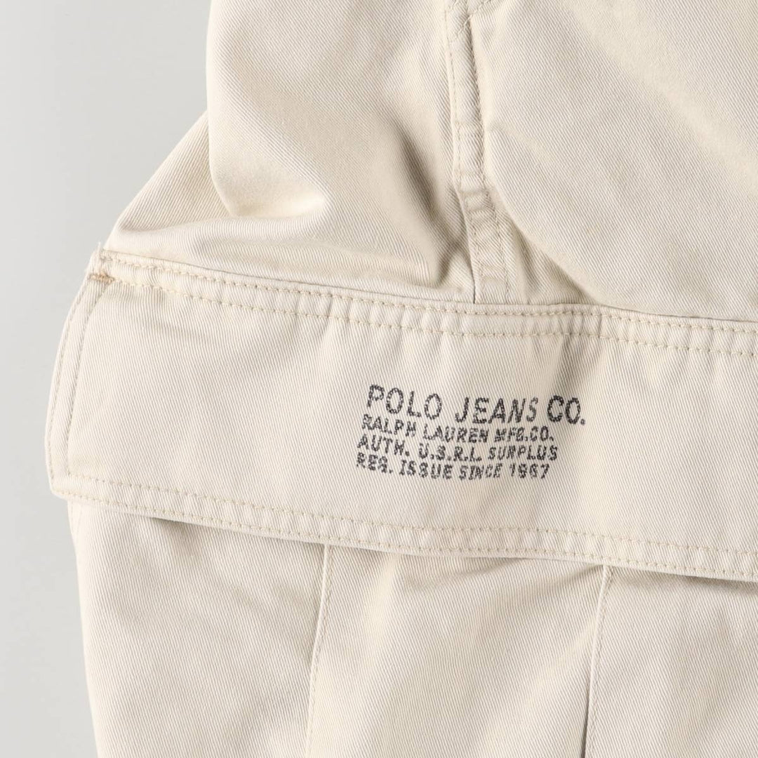 2000'S Ralph Lauren Polo Jeans Company cargo shorts, men's size W37 cotton ivory Vintage Second Hand