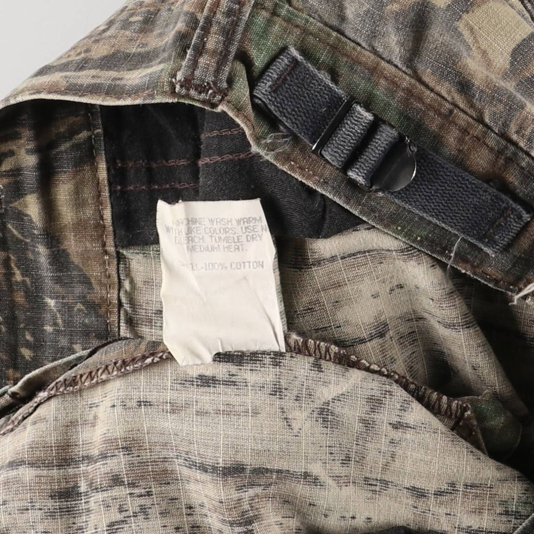 WALLO Camouflage Pattern Realtree Camo Double Knee Ripstop Cargo Pants, Made in USA, Men's Size Medium cotton Khaki type Vintage Second Hand