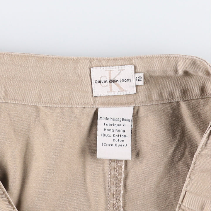 Vintage 90s-00'S Calvin Klein Jeans trapezoid chino mini skirt, size M, women's cotton Beige type Vintage Second Hand
