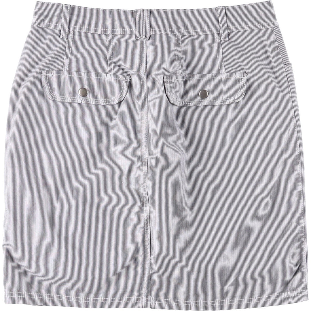 DENVERHAYES Striped Pattern Cotton Tight Mini Skirt/Culottes, Women's Size L cotton white type Vintage Second Hand