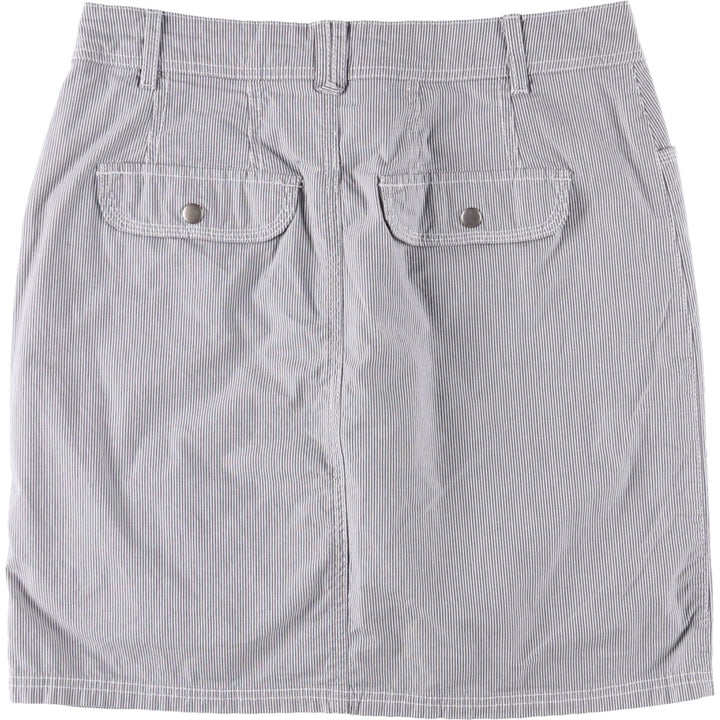 DENVERHAYES Striped Pattern Cotton Tight Mini Skirt/Culottes, Women's Size L cotton white type Vintage Second Hand