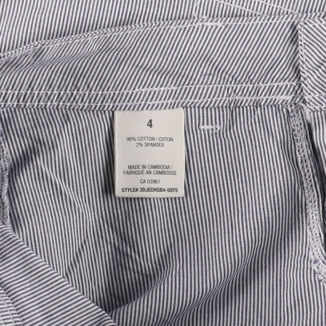 DENVERHAYES Striped Pattern Cotton Tight Mini Skirt/Culottes, Women's Size L cotton white type Vintage Second Hand